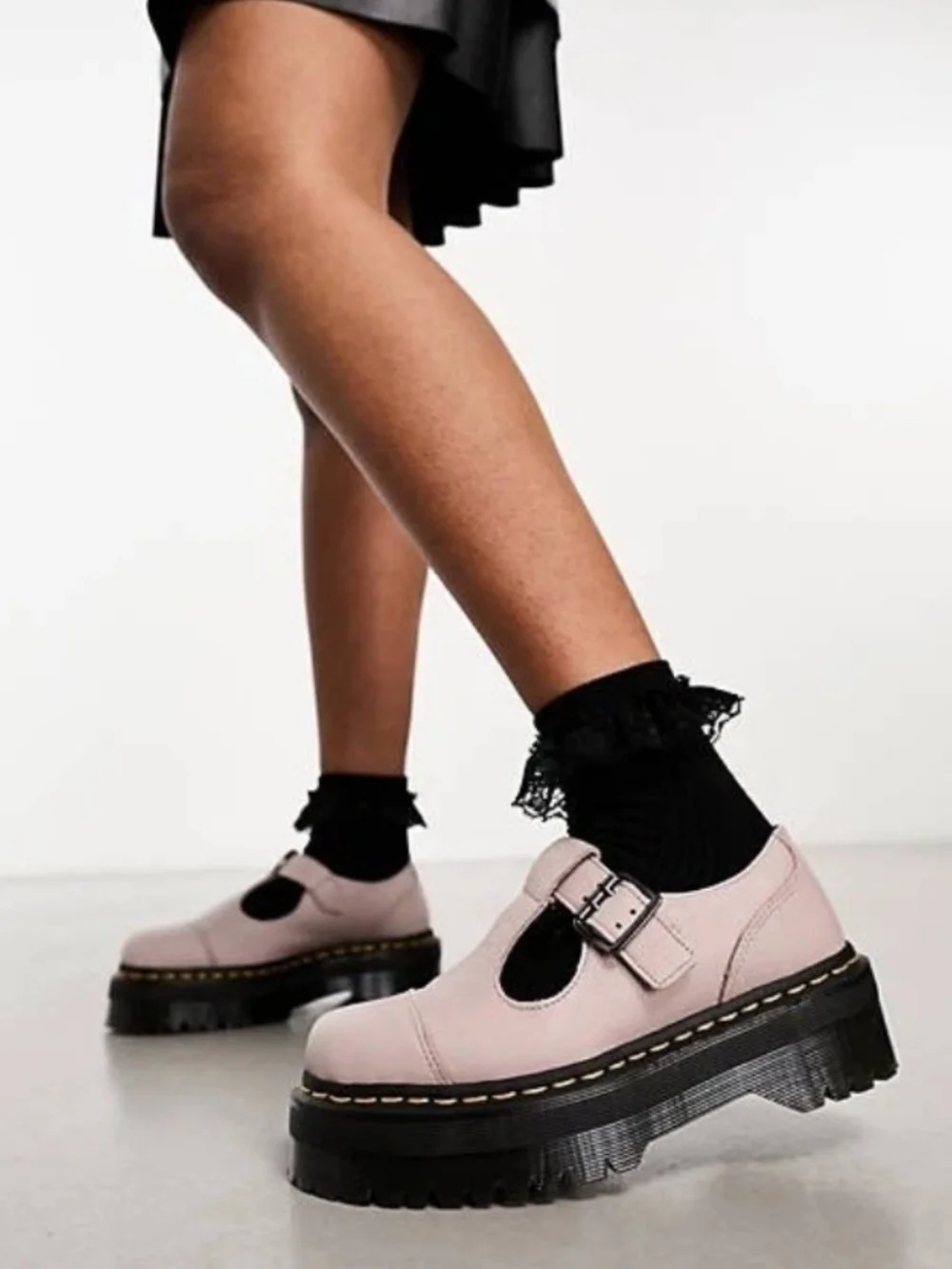 New Dr. Martens Bethan Platform Pisa Leather Mary Janes